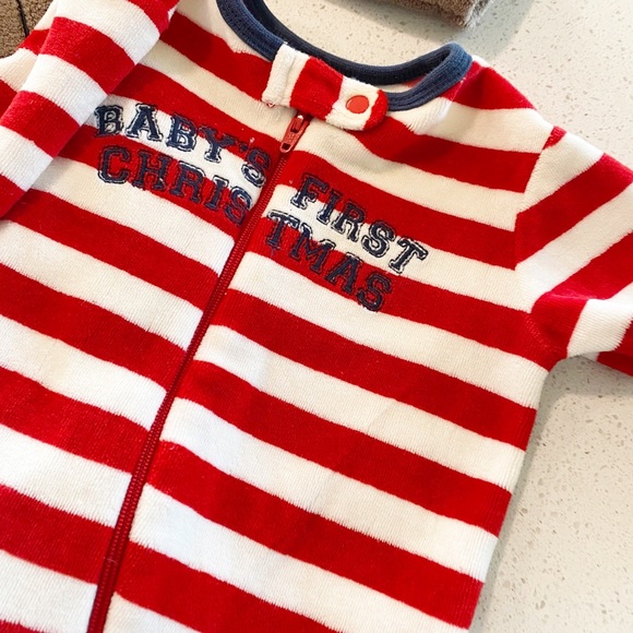 Baby 0-3M Christmas Velour Pjs & Bunting Suit - Picture 2 of 3